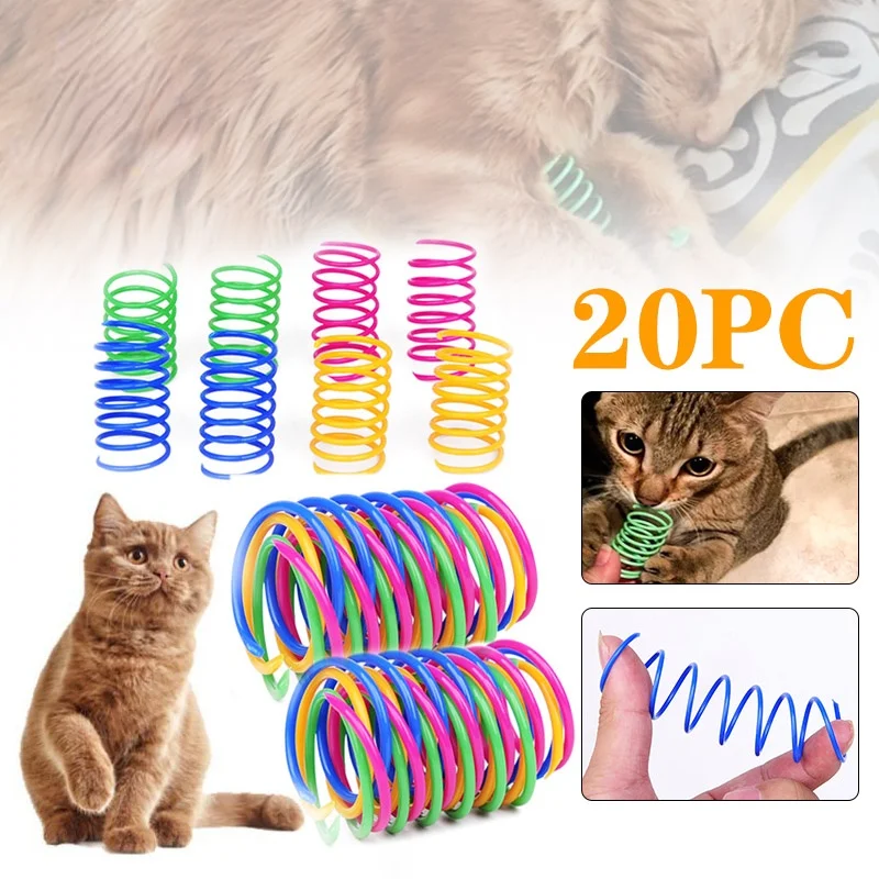 Coil para gatitos, resortes en espiral, juguetes para gatos, medidor interactivo, juguete de resorte para gatos, resortes coloridos, juguete para mascotas, productos para mascotas