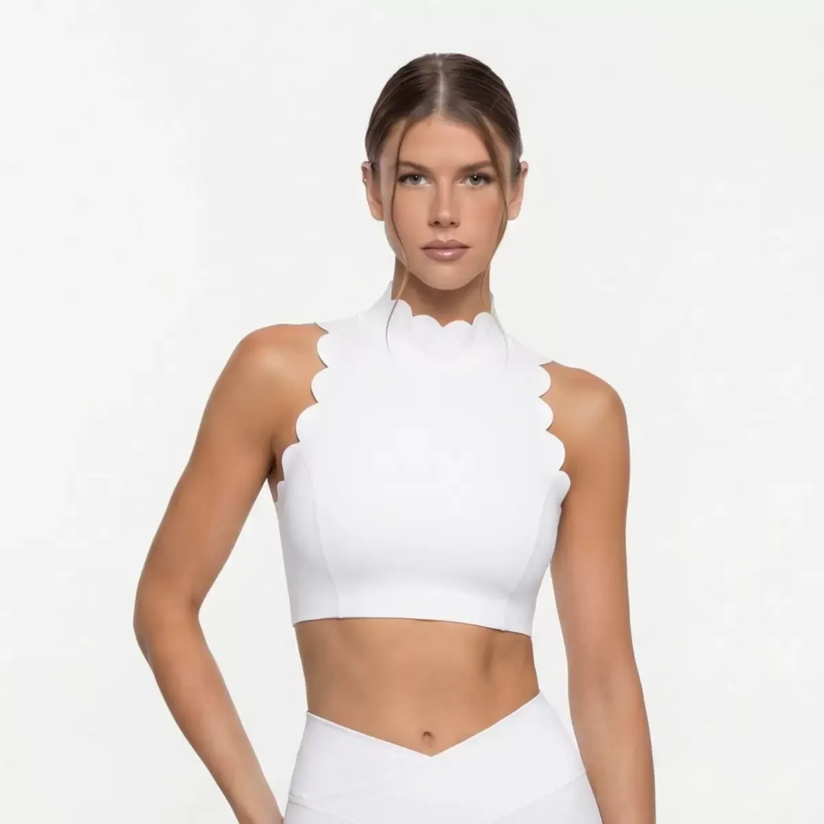 FUBEIKE, Top deportivo para mujer, cuello colgante, cuello en V, sujetador de Yoga, encaje, correa gruesa para el hombro, belleza en la espalda, chándal para mujer, correr y Fitness