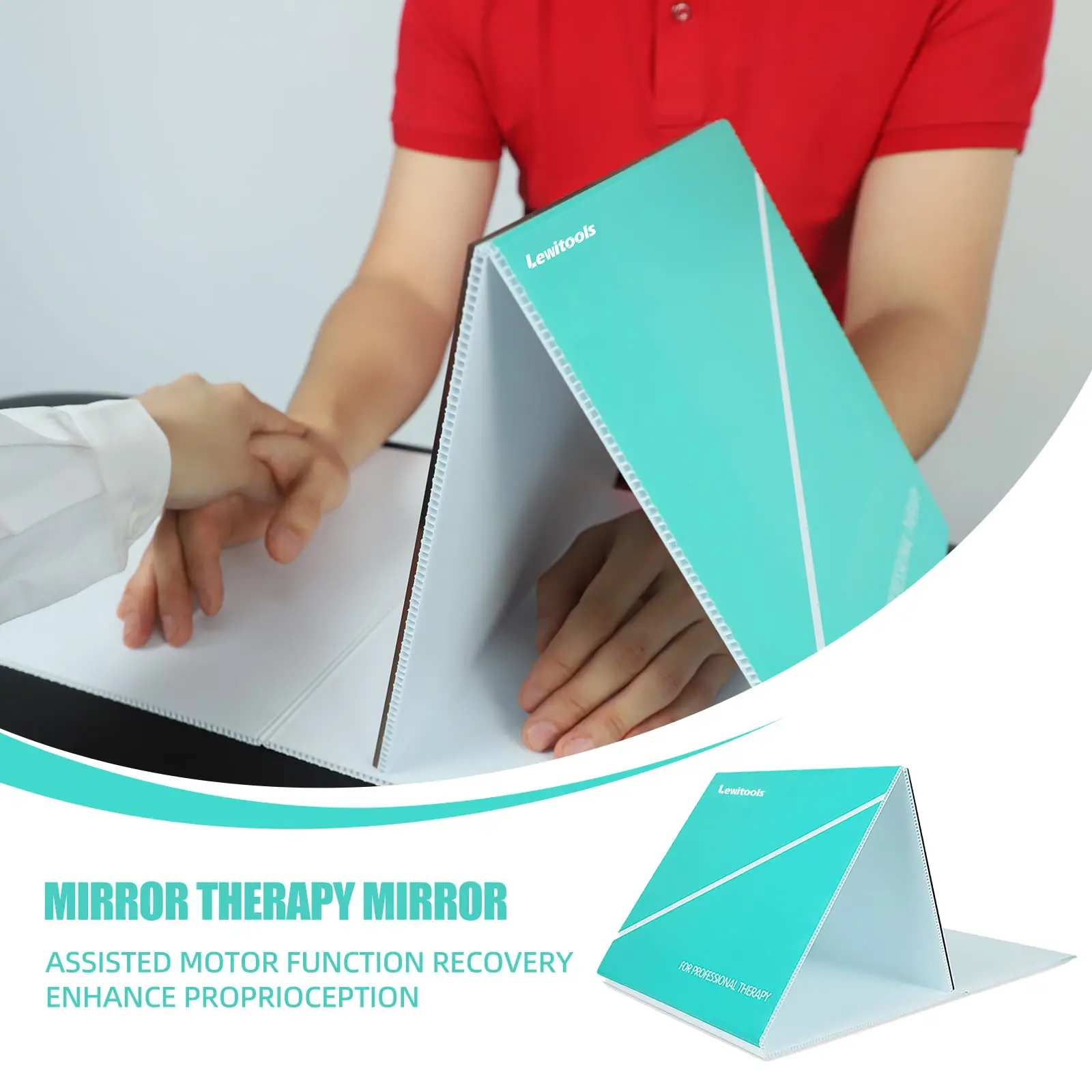 Caja de terapia de espejo para rehabilitación de accidentes cerebrovasculares para ampulación de piernas Dispositivo de terapia profesional para ejercicio de manos Neurones de espejo para