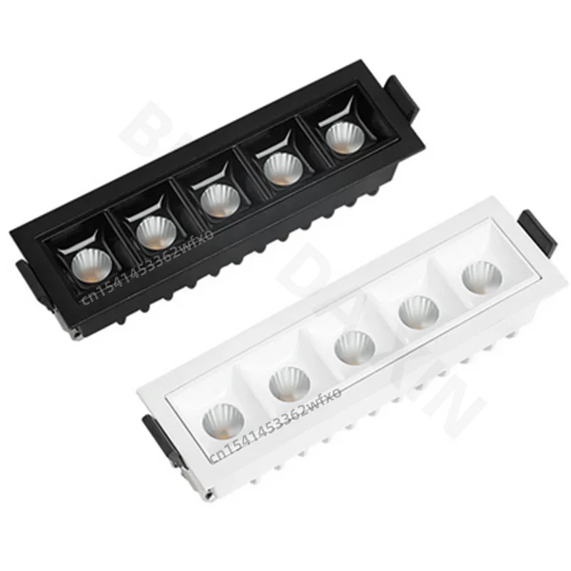 Luz de techo LED empotrada regulable, luz de rejilla de 2W, 4W, 6W, 10W, 20W, 30W, luz puntual COB, iluminación interior, AC110V-220V
