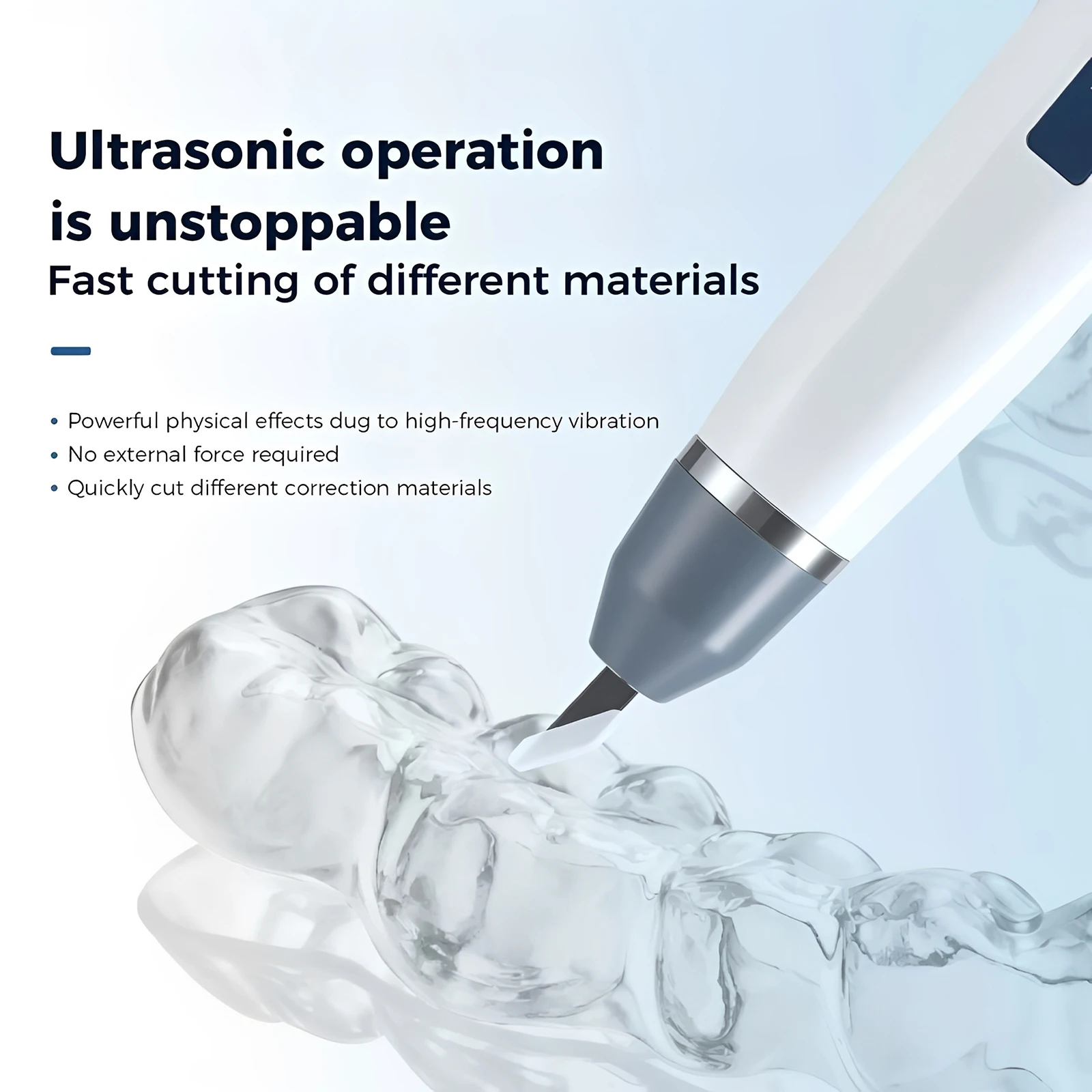 Máquina de Termoformado para Laboratorio Dental, Cuchillo de Tallado Ultrasónico Dental con 5 Cuchillas para Corte de Soportes Dentales