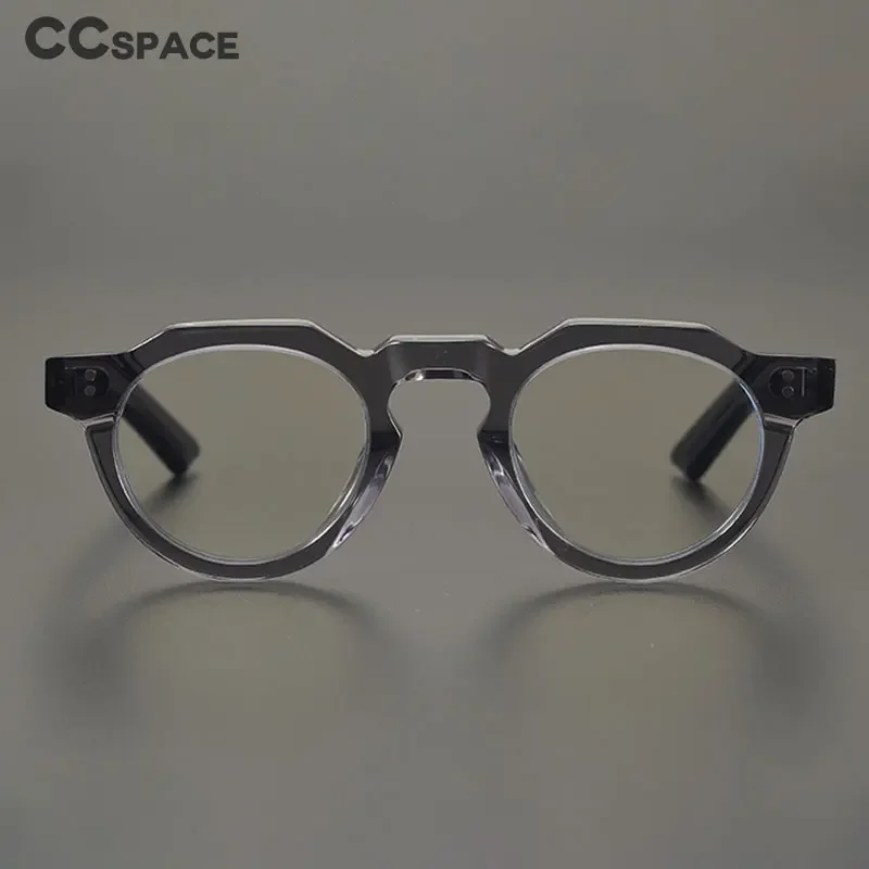 55464 Gafas de acetato de alta calidad, gafas redondas Vintage para hombre, gafas graduadas ópticas, montura para mujer, gafas de marca de lujo de Corea
