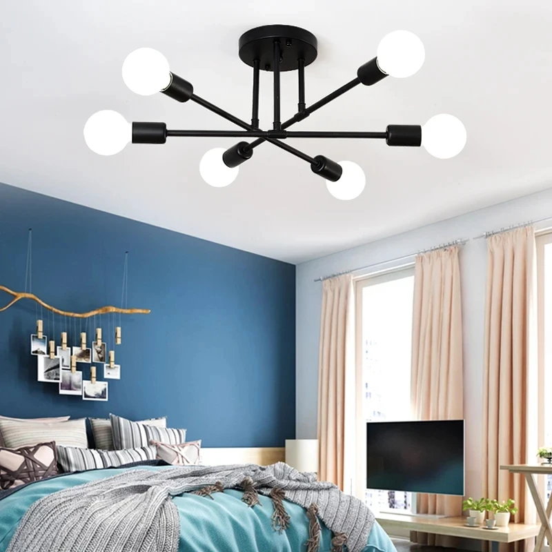 Lámpara de techo de luz colgante minimalista nórdica, lámpara LED adecuada para dormitorios, salas de estar, decoración de iluminación de oro negro