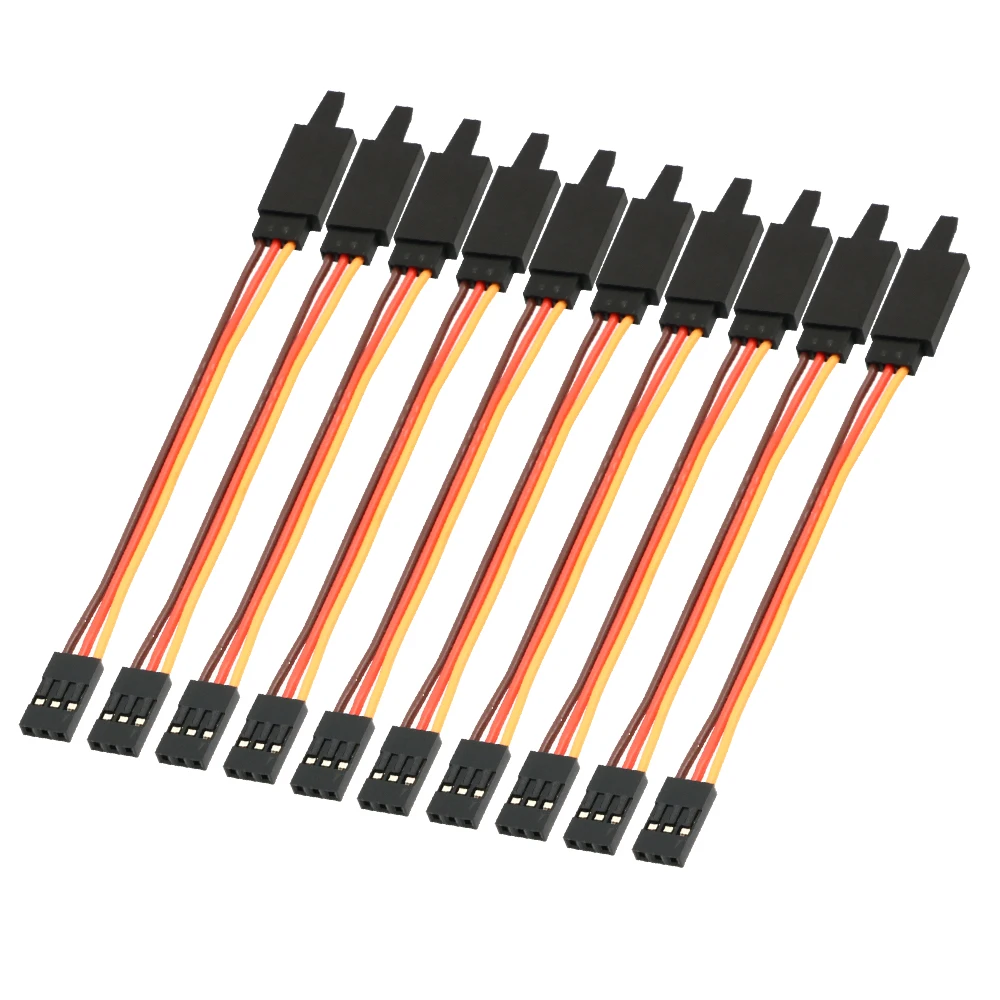 10 piezas de cable de extensión para servo de 60 núcleos, antideslizante, de 100 / 150 / 200 / 300 / 500 / 1000 mm, para RC Futaba JR, macho a hembra.