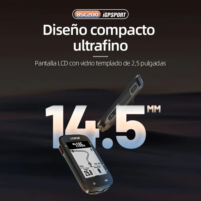 Ordenador inalámbrico para bicicleta, GPS IGPSPORT-ordenador inalámbrico BSC200 bsc 200 para bicicleta, velocímetro con GPS, odómetro,  pulgadas, ANT + APP, sincronización de pendiente, altitud Español Lengua española
