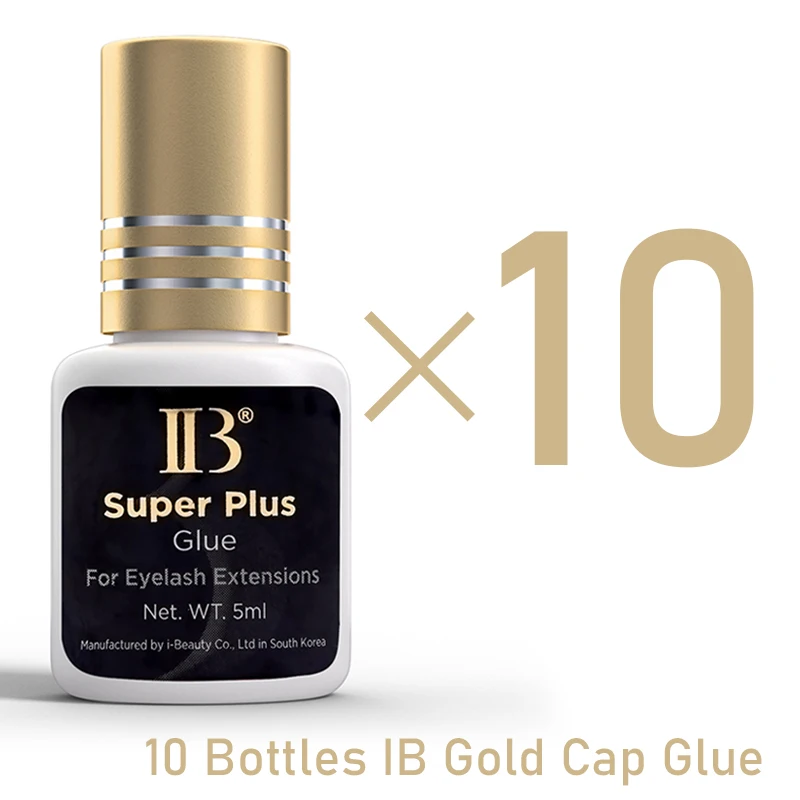 Pegamento IBeauty Super Plus para extensión de salud de pestañas Original 5ml negro Cola tapa dorada Corea 1-2 segundos herramientas de maquillaje de secado rápido salud