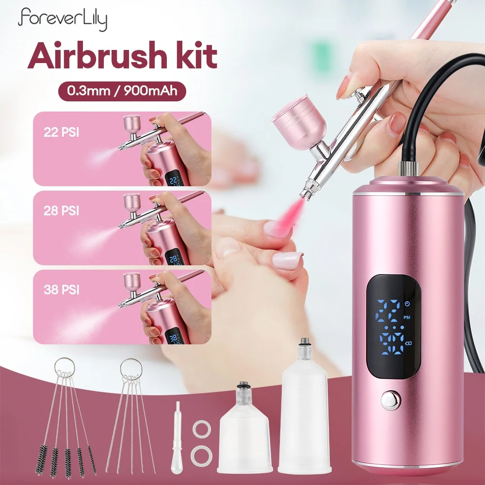Kit de aerógrafo portátil, Mini compresor de aire, pistola pulverizadora de pintura para decoración de uñas, tatuaje artesanal, pastel, pintura de pastelería, pulverizador hidratante facial