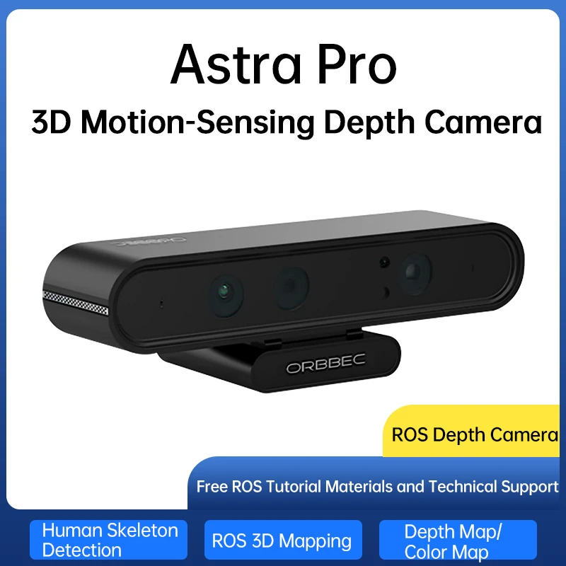 Módulo de Cámara de Profundidad 3D ORBBEC ASTRA Pro, Rango de 0.6-8M, para Desarrollo de Robots con IA, Raspberry PI, Drones, Reconocimiento Facial con ROS1/ROS2