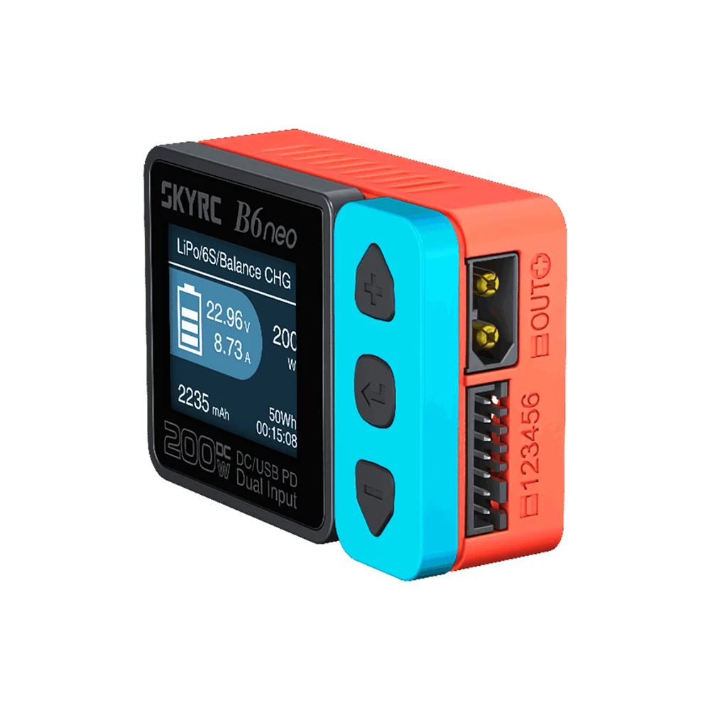 SkyRC B6 neo Cargador inteligente DC 200W PD 80W LiPo Cargador de equilibrio de batería SK- 100198   Descargador de cargador compacto 6S