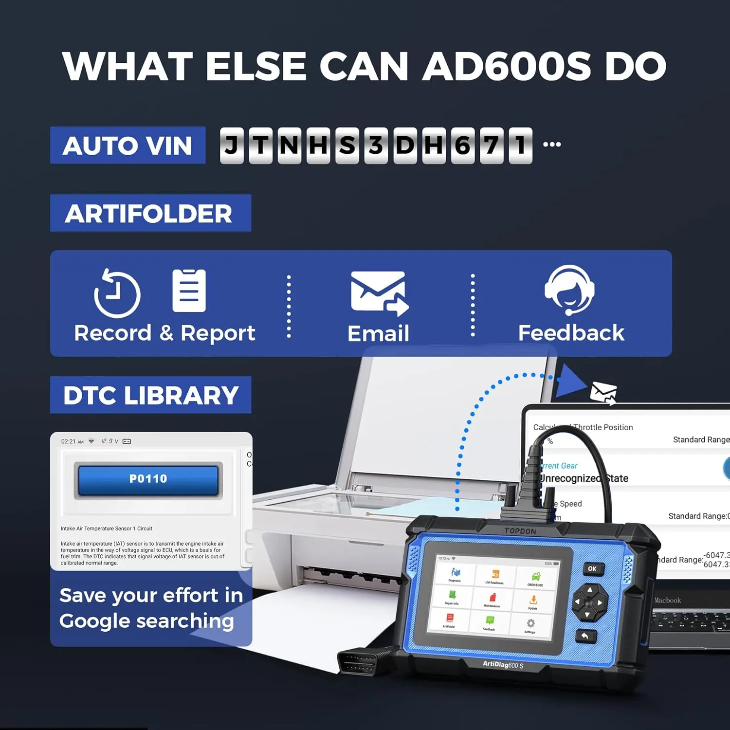 TOPDON ArtiDiag600S OBD2 escáner herramienta de diagnóstico de coche profesional ABS Airbag aceite EPB DPF TPMS BMS restablecer lector de código automotriz