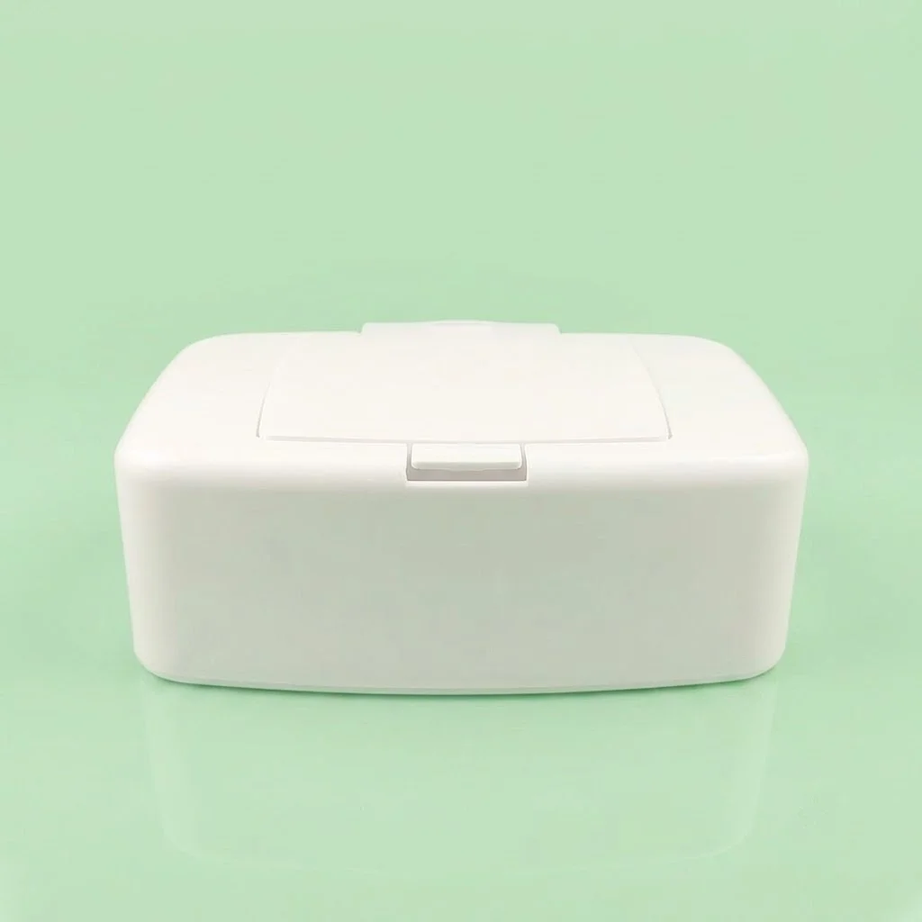 1 unidad de caja de toallitas húmedas tipo botón, caja de pañuelos para coche, caja de almacenamiento portátil para guantes desechables y toallitas húmedas, etc.