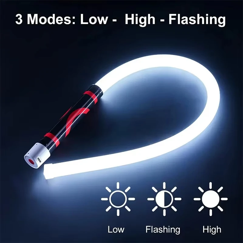 Tira de luz LED de silicona flexible de 73cm, linterna LED de alto lumen, luz de trabajo profesional, herramienta portátil para reparación de automóviles