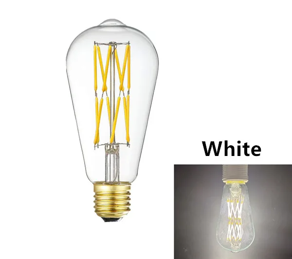 LED ST64 12W 16W DC 220V blanco cálido Yllow 2700K bombilla de filamento dorado E27 luz Vintage Edison lámpara Retro aspecto de vidrio dorado