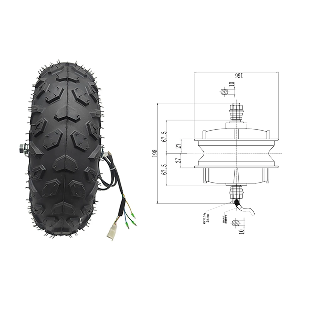 Kit de motor de cubo de carretilla eléctrica 24V 36V 48V 350W 500W rueda de neumático rugoso todoterreno todo terreno 14,5"