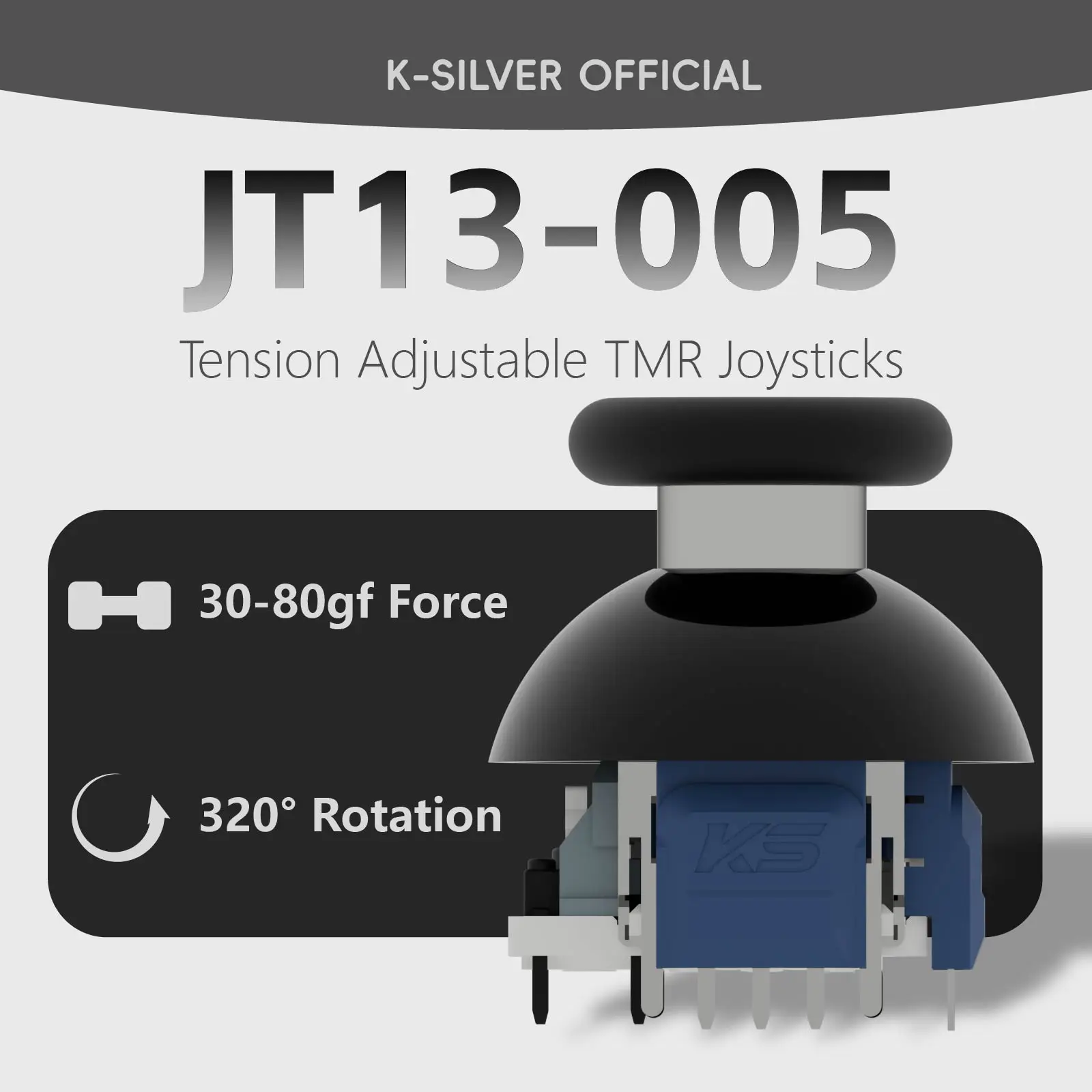 Para PS5 PS4 K-SILVER JT13-005 320 Joystick Magnético TMR con Tensión Ajustable 30-80gf Módulo de Reparación de Palanca Antideriva