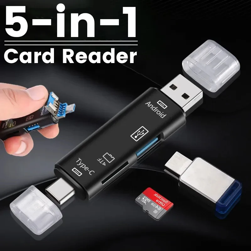 Adaptador 5 en 1 tipo C multifunción Usb Micro TF lector de tarjetas de memoria SD OTG para teléfono móvil ordenador Smartphone Dock adaptador OTG