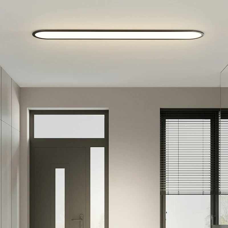 Luz de techo Led ultrafina, lámpara larga para pasillo, lámparas para el hogar, balcón, guardarropa Simple, dormitorio, porche, accesorios de iluminación interior