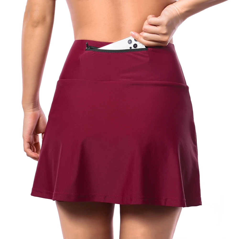ARSUXEO-pantalones cortos de ciclismo para mujer, faldas 2 en 1 de cintura alta, ropa interior acolchada para bicicleta, gimnasio, tenis, Fitness, correr, D315