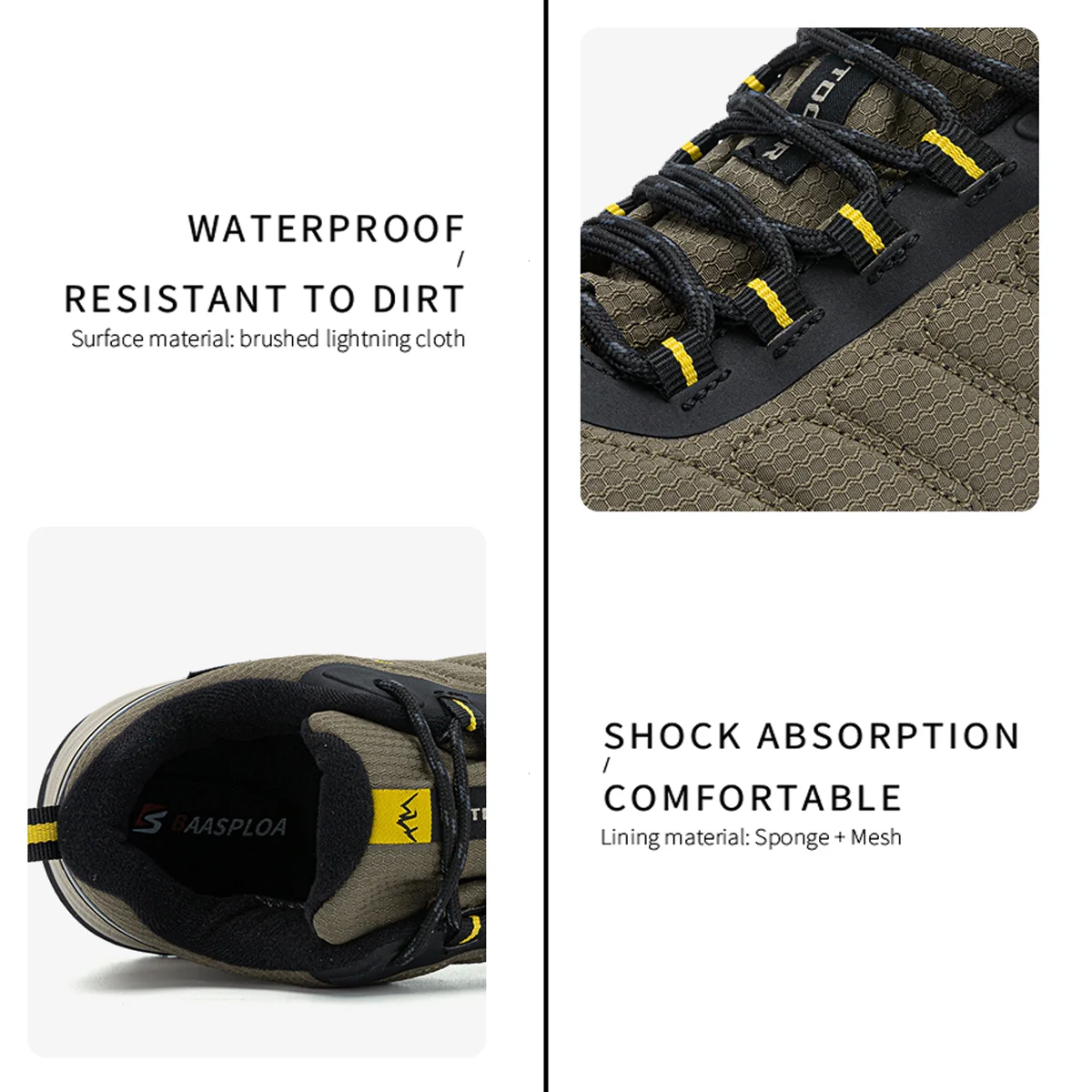 Baasploa, zapatos de senderismo para hombre, marca de alta calidad, zapatillas de deporte para escalada y senderismo al aire libre, antideslizantes, cómodas, impermeables, zapatos deportivos