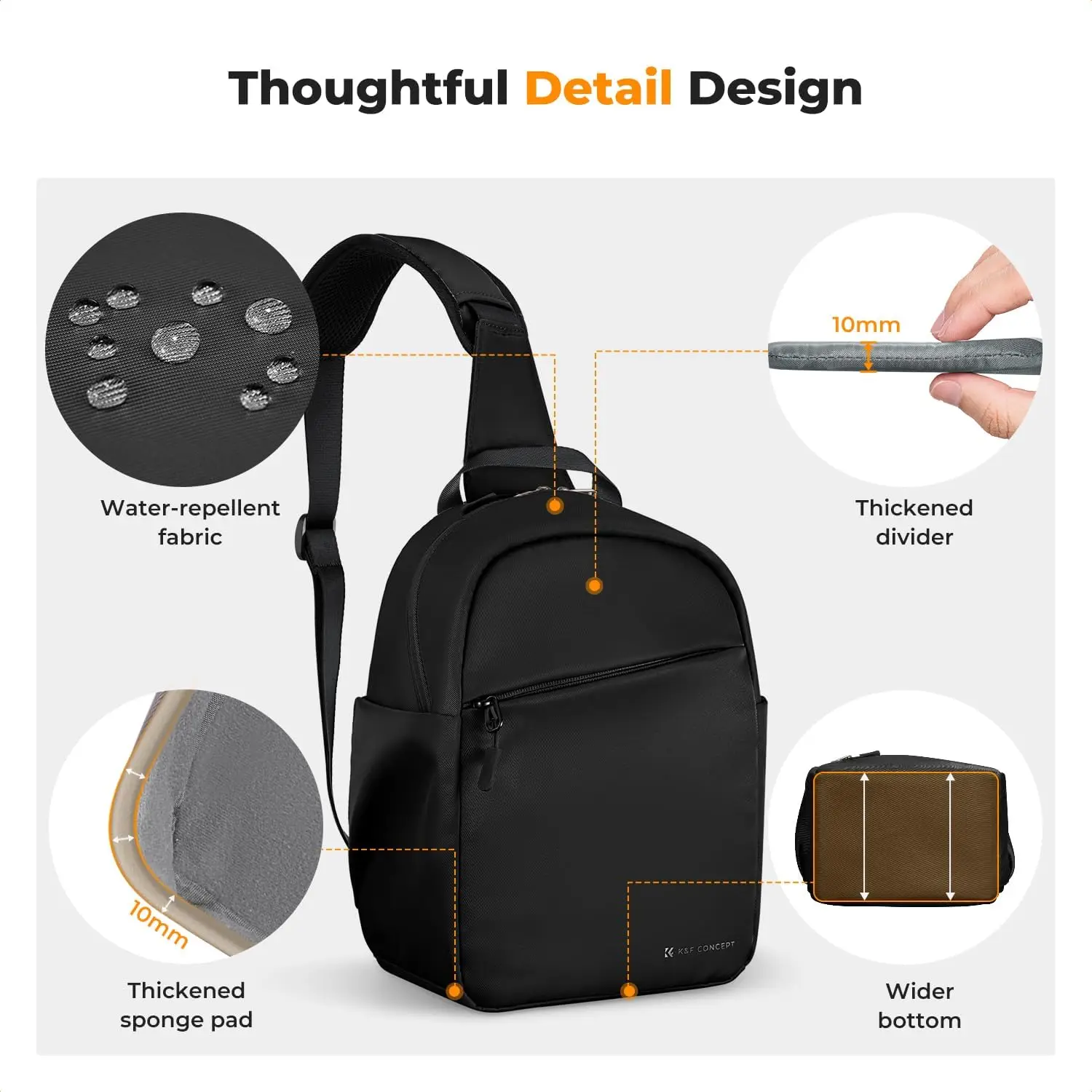 K&F CONCEPT - Bolso Bandolera para Cámara, Ligero, 5L, para Viajes y Fotografía, para Cámaras DSLR/SLR Sony, Nikon, Canon