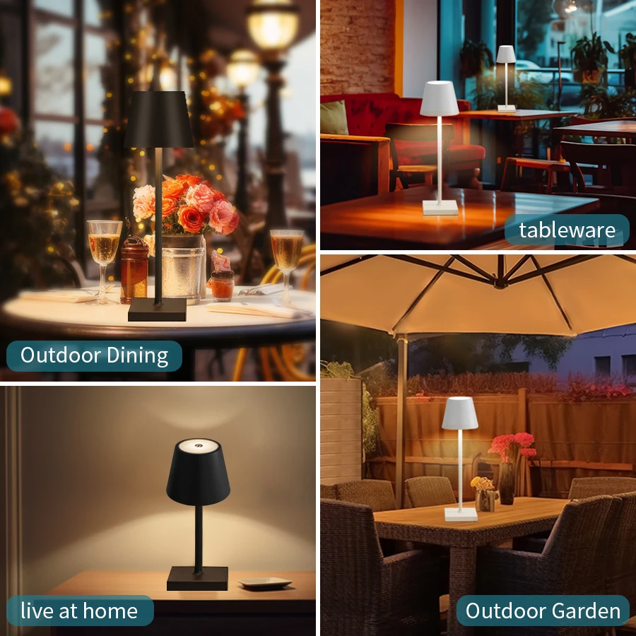 Lámpara de mesa LED recargable, Interruptor táctil, 3 niveles, luces de escritorio regulables, Bar, Club, cena, iluminación ambiental decorativa creativa