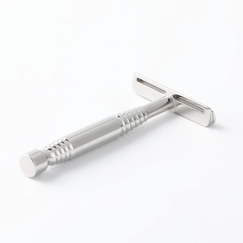 YAQI Romulus - Maquinilla de Afeitar de Seguridad para Hombre, Hoja de Acero Inoxidable 316 Pulido, de un Solo Filo