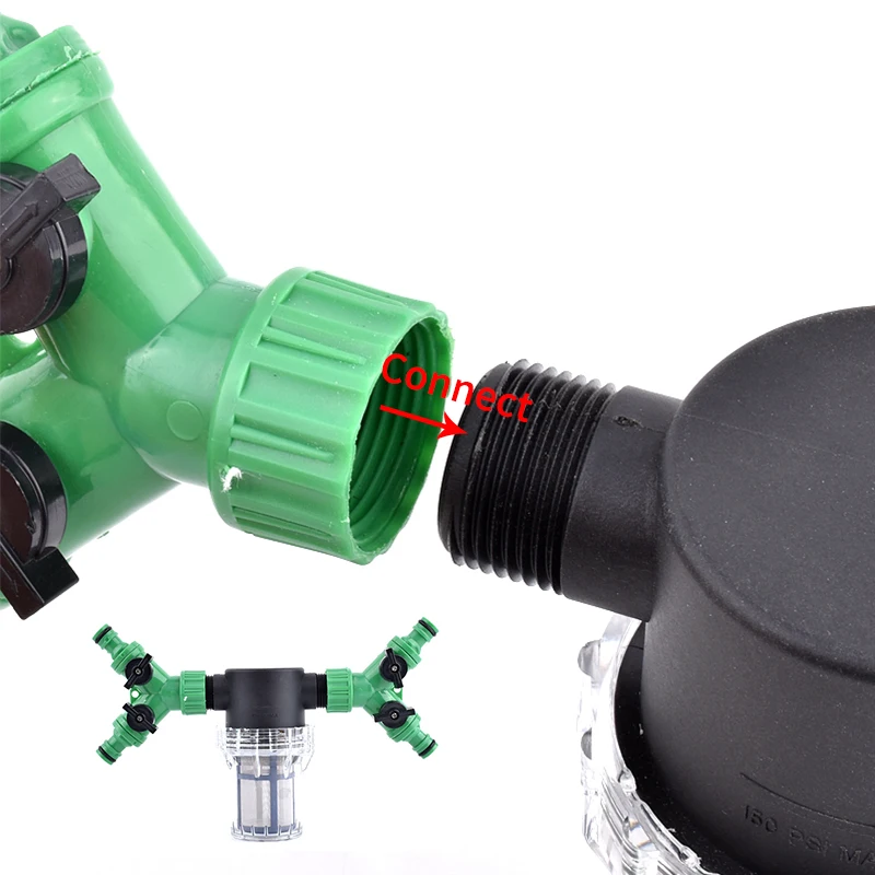 Filtro de riego de jardín de 3/4 ", tubería de agua de riego agrícola, conector rápido, prefiltro de impurezas, colador de bomba de agua para lavado de coches