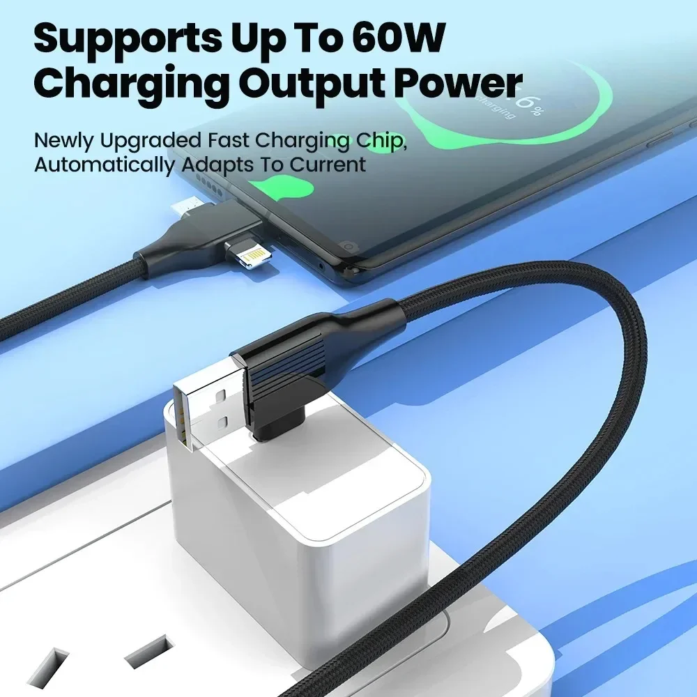 Cable de carga USB C 5 en 1, Cable cargador tipo C 4 en 1, Cable USB tipo C PD 65W 27W, carga rápida para IPhone, Xiaomi, Samsung, Redmi