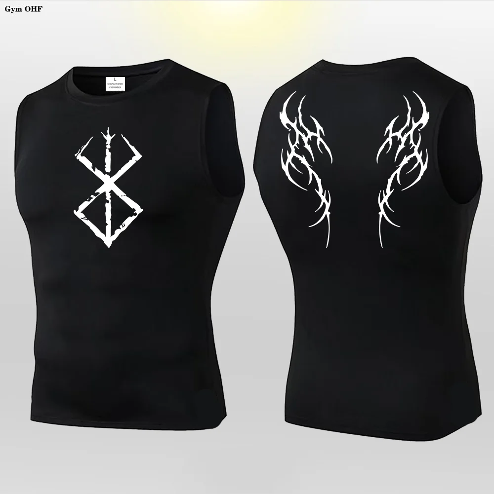 Y2K Anime verano hombres gimnasio camisetas sin mangas ropa de Fitness malla de secado rápido culturismo camisetas sin mangas hombres chaleco para correr