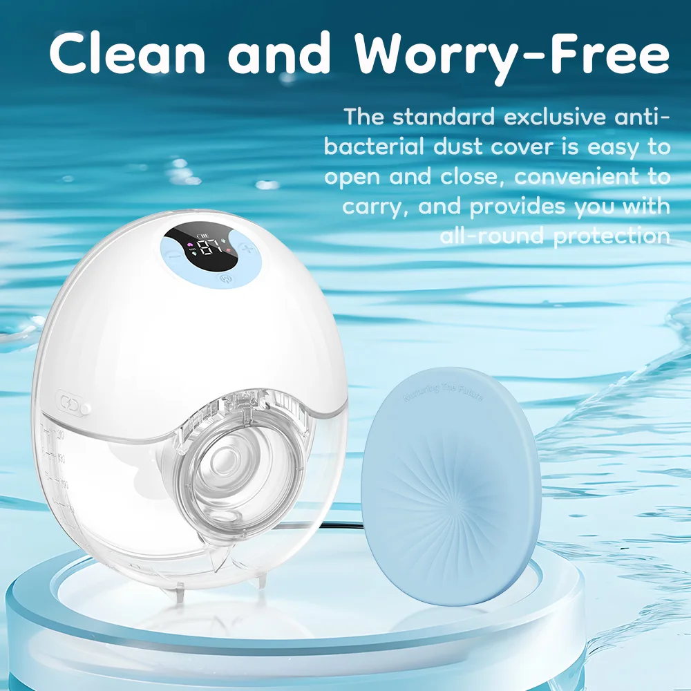 MAMIJOY Extractor de leche portátil Extractor de leche eléctrico Colector de leche cómodo Ligero con pantalla LED 4 modos y 36 niveles EB46
