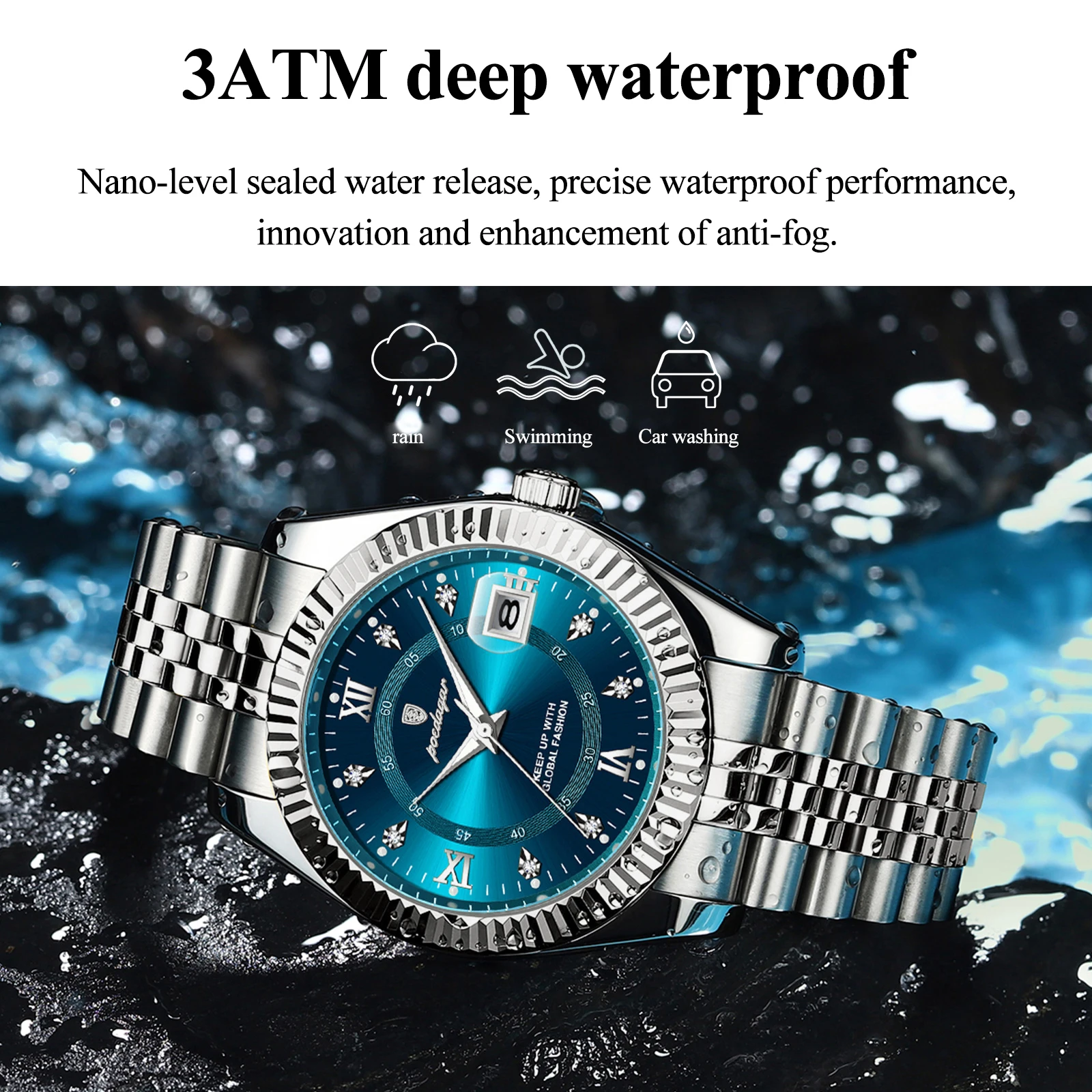 Reloj de Pulsera Original POEDAGAR para Hombre, Resistente al Agua, Luminoso, con Fecha, Reloj de Negocios para Hombre, Reloj de Cuarzo de Acero Inoxidable, Relojes Militares para Hombre