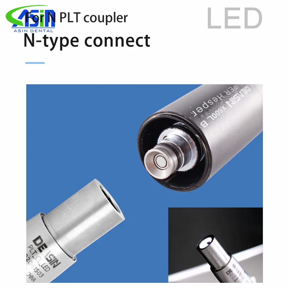 DEASIN Pieza de mano dental de fibra óptica con cabezal de torque, turbina de aire de alta velocidad y rodamiento cerámico, herramienta para dentista, para acoplador NSK X600L-B