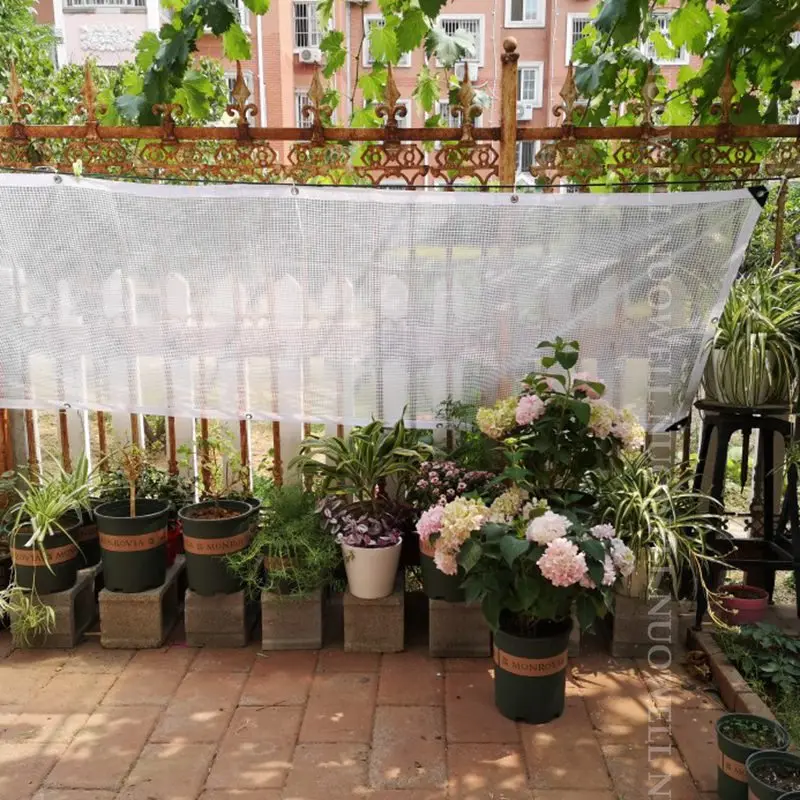 Cubierta de lona de PE reforzada de 0,33mm, película impermeable para terraza, balcón, plantas, refugio, tienda de campaña, velas de sombra visibles
