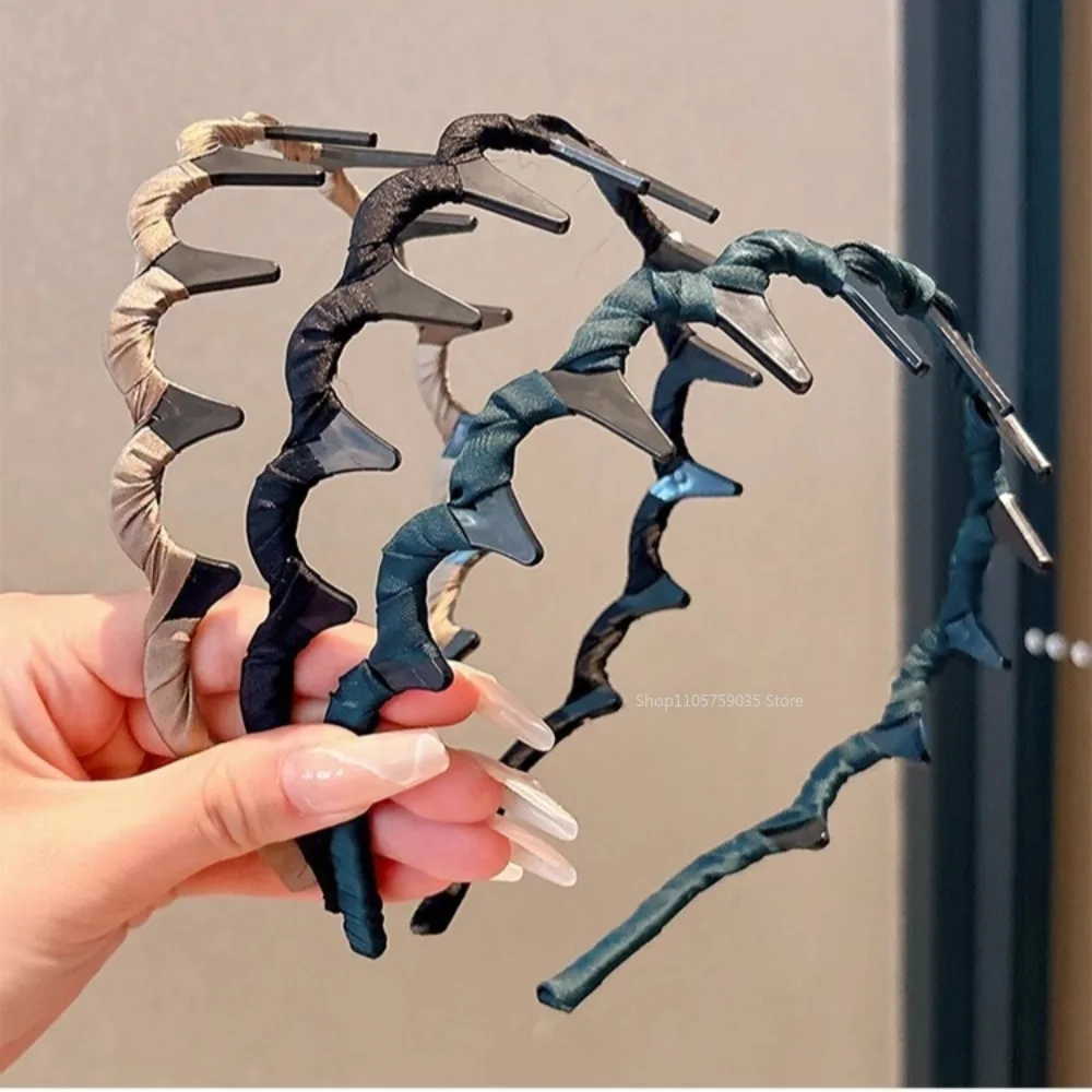 Diadema antideslizante de plástico con forma de U para mujer, con dientes fijos, para peinados con volumen, accesorios coreanos para el cabello