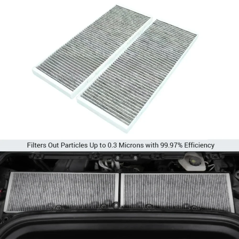4 Filtros de Aire de Cabina HEPA para Tesla Model Y Juniper 2020-2026, Filtro de Admisión de Aire de Repuesto con Accesorios de Carbón Activado