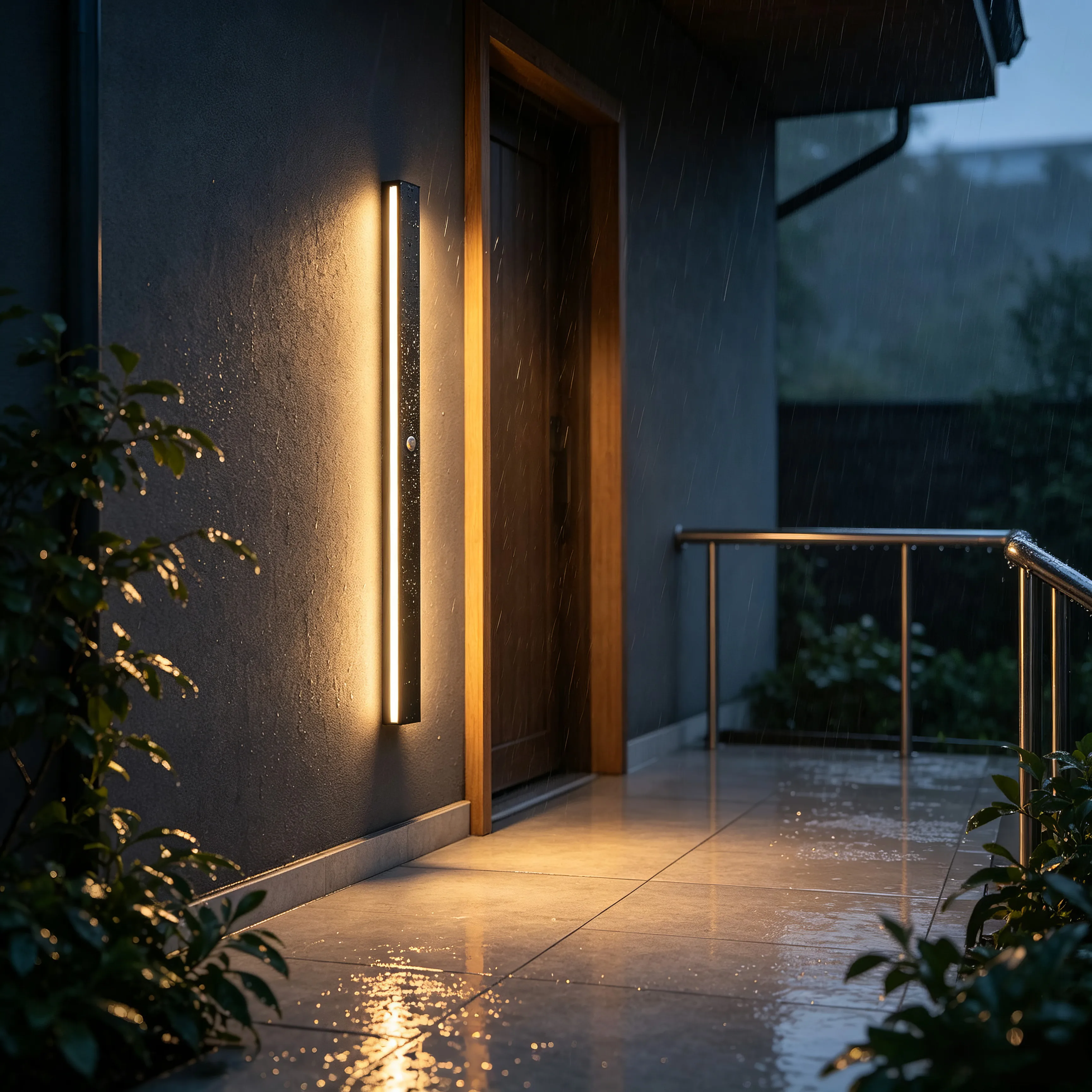2/1PCS Lámpara de Pared LED con Sensor de Movimiento, Impermeable IP65, para Exteriores, Lámpara de Pared para Villa, Jardín, Porche, 110V 220V 55-200CM