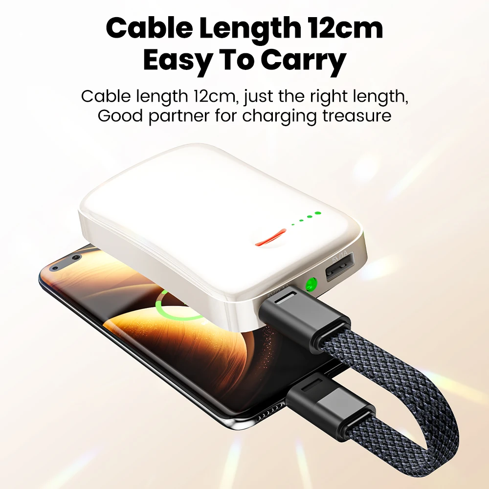 Cable de carga USB Tipo C a Tipo C con extensión corta, diseño de llavero, adecuado para iPhone 15, 16, Samsung y Xiaomi.
