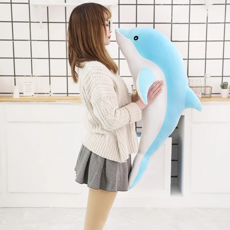 1 unidad, 30/50 cm, peluche de delfín Kawaii, adorable muñeco de peluche suave, almohada de animal, ideal como cojín para dormir, regalo para niñas.