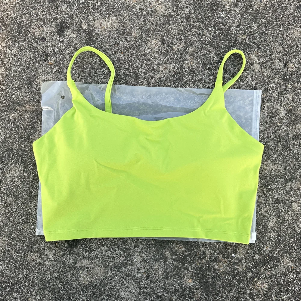 Sujetador deportivo de Color sólido para mujer, Top para gimnasio, Yoga, triángulo, sin espalda, atlético, recortado en la espalda, entrenamiento ajustado cruzado, suave con almohadilla para el pecho