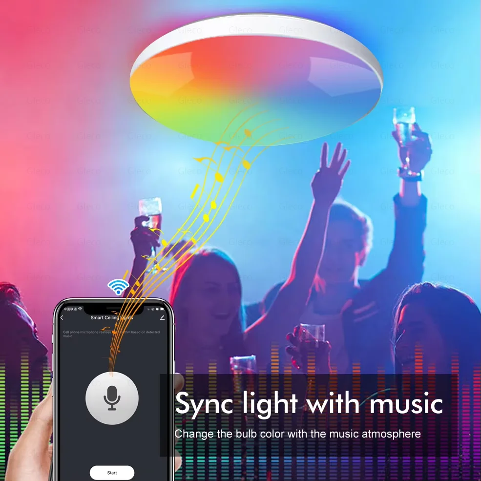 Tuya Wifi/Zigbee luz de techo RGBCW lámpara de techo Led sala de estar decoración del hogar lámpara inteligente para aplicación Smart Life Alexa Google Home