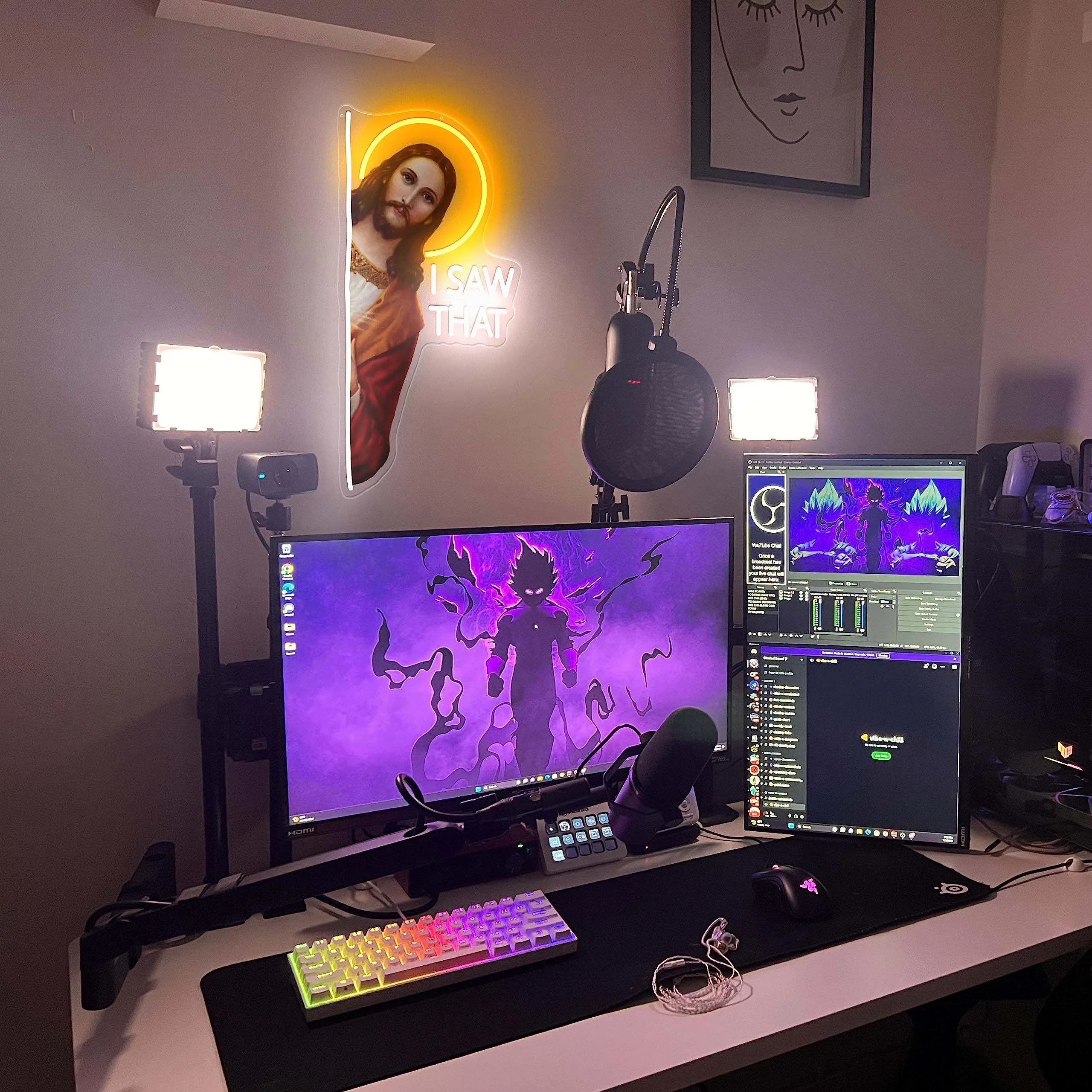Me visto ese letrero de neón Dios decoración de pared de neón con brillo ajustable luz LED decoración para sala de estar regalo divertido para amigos