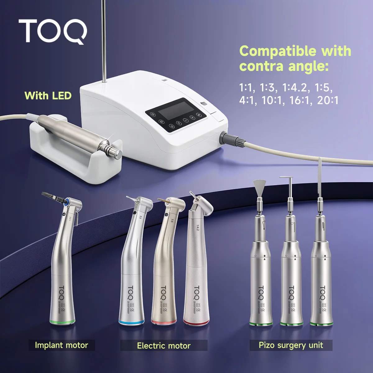 Motor Quirúrgico para Implantes Dentales de Alta Calidad TOQ, Motor Eléctrico Profesional para Cirugía Ósea con Pantalla Táctil LED, Motor sin Escobillas