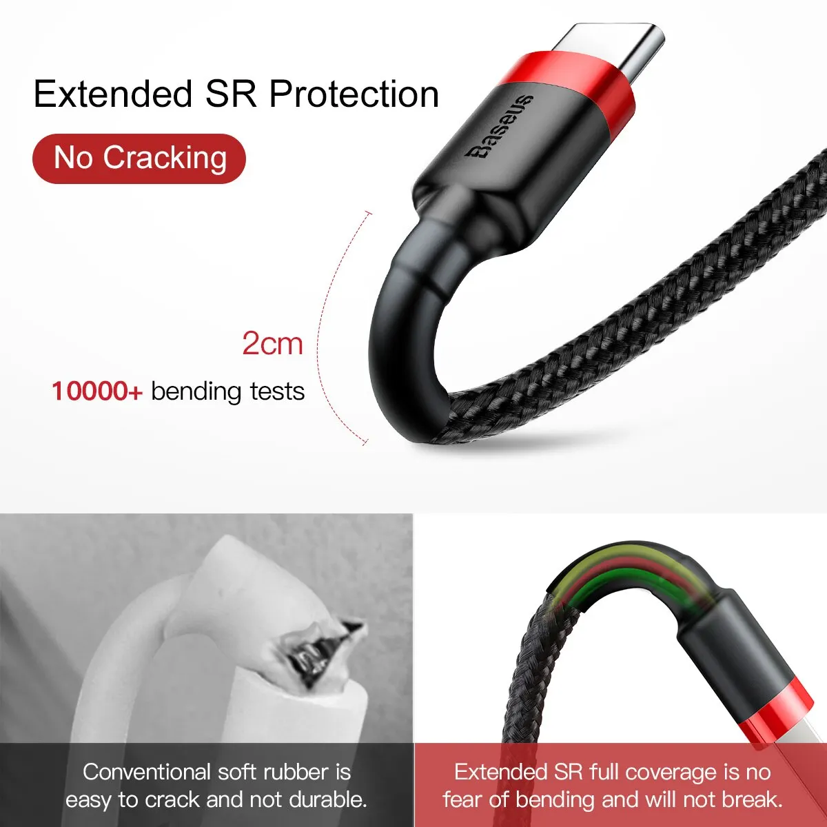 Cable Baseus USB tipo C para Huawei Honor Xiaomi Samsung cargador rápido cargador USB C cable de datos