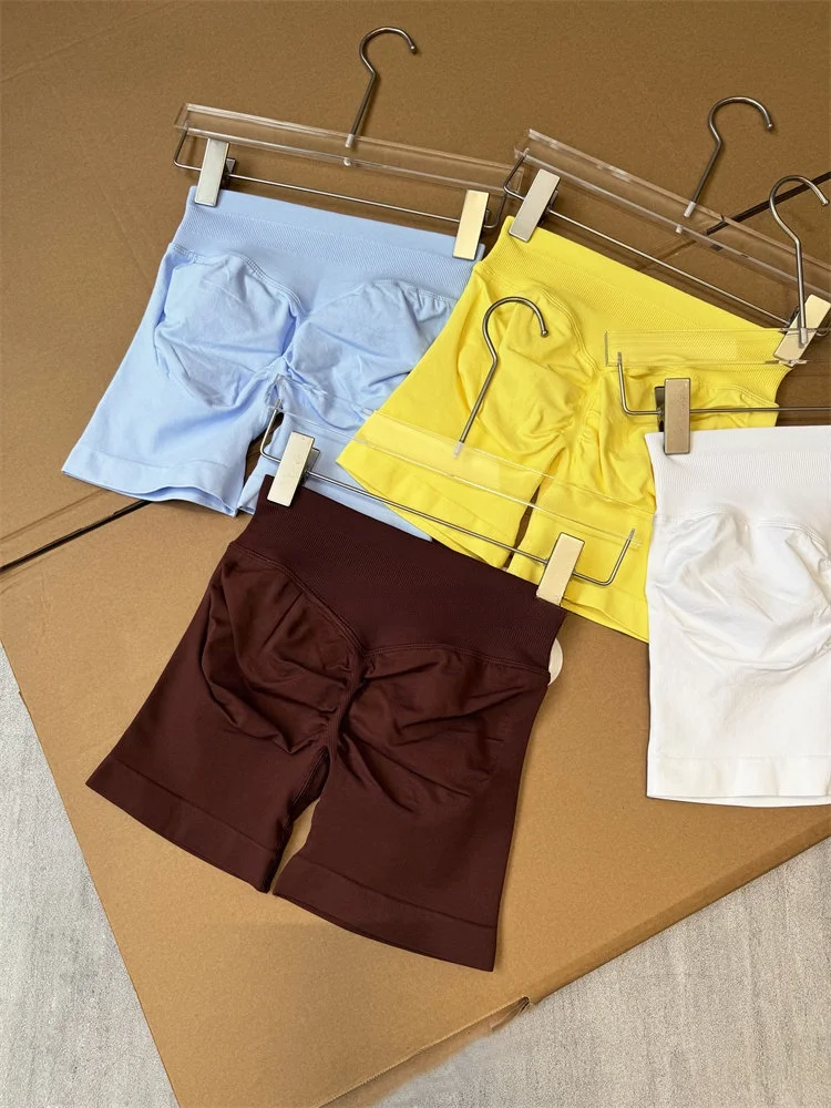 Pantalones cortos de gimnasio Push Up sin costuras de calidad, pantalones cortos de entrenamiento para correr, mallas de Yoga para mujer, pantalones cortos deportivos de cintura alta