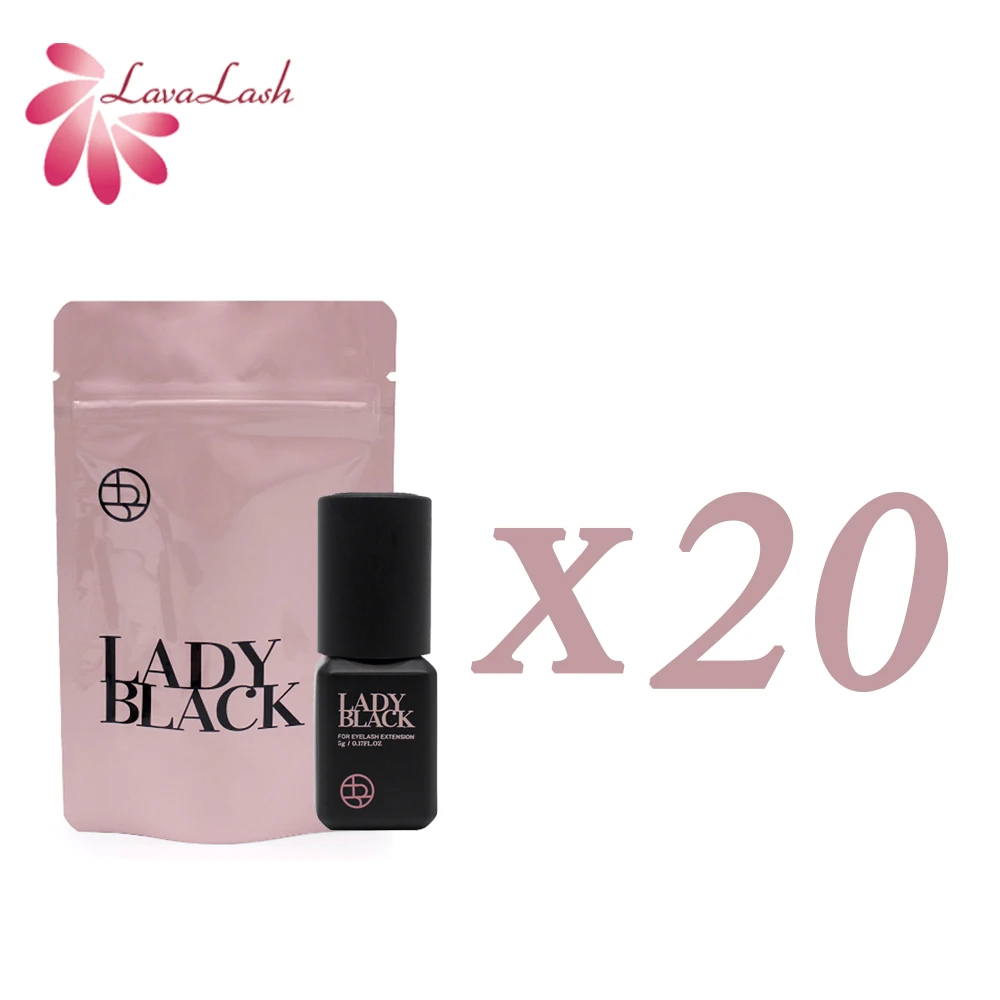 Pegamento Coreano Lady Black de 5ml para Extensiones de Pestañas, Secado Rápido, Fuerte Retención de 4-5 Semanas, Adhesivo para Pestañas de Baja Irritación