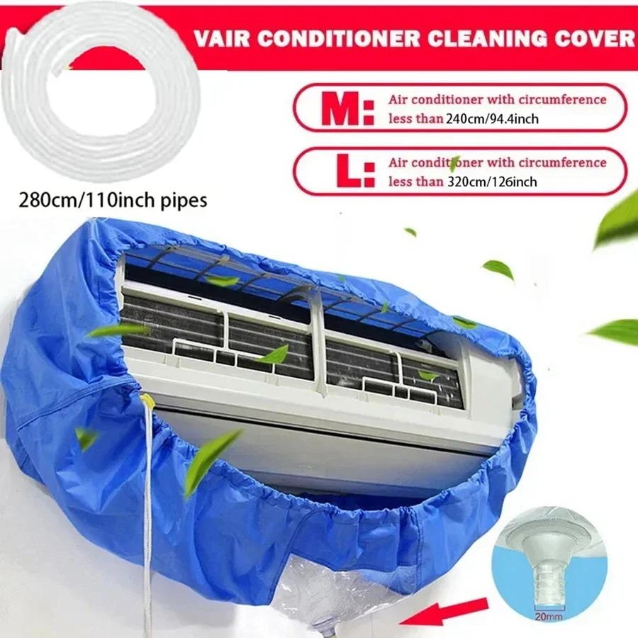Juego de cubierta de agua de aire acondicionado grande, limpiador con acondicionador de tubería de agua, Kit de limpieza impermeable, adecuado para 24000-36000 Btu