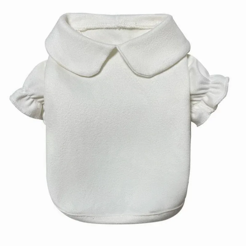 Conjunto de vestido con lazo para cachorro, ropa cálida de invierno para perros, vestido de princesa de Navidad para mascotas, falda de Color sólido de peluche, enviar Clip