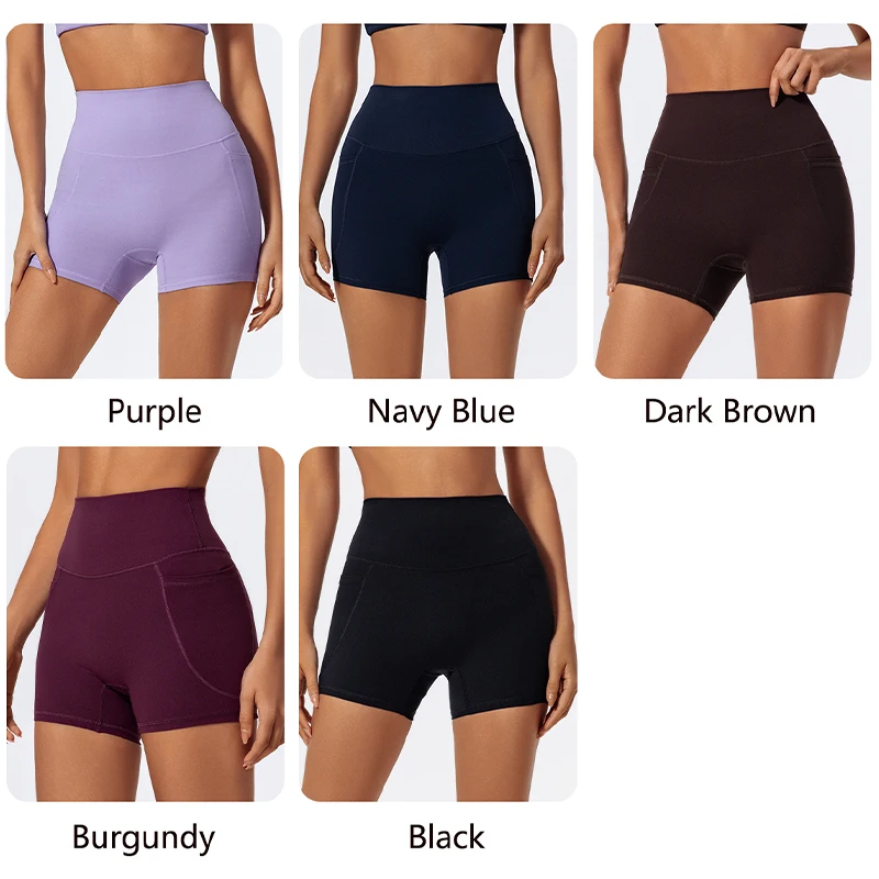 Shorts Deportivos Hearuisavy de Verano con Bolsillos, Leggings de Gimnasio para Mujer, Shorts de Ciclismo de Secado Rápido, Ropa de Yoga, Shorts Deportivos de Cintura Alta