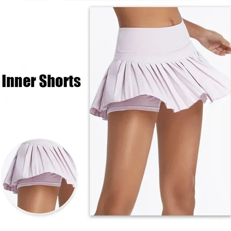 Faldas de tenis seguras Cloud Hide XS-XXL para gimnasio, Golf, correr, falda pantalón plisada, pantalones cortos deportivos SEXY para mujer, falda pantalón de cintura alta con bolsillo