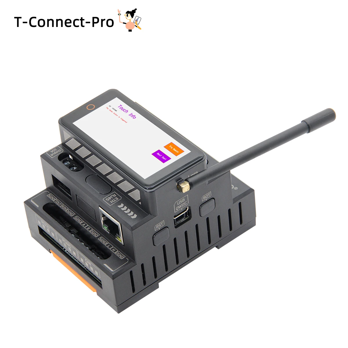 LILYGO ®   T-Connect-Pro ESP32-S3 circuito integrado RS232 RS485 CAN Ethernet LoRa Touch LCD Control de comunicación IoT Industrial